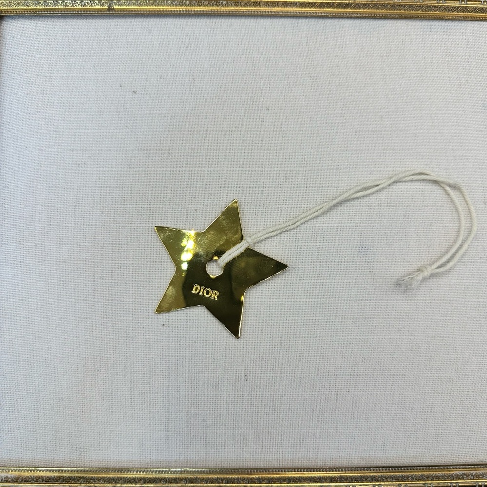 Christian Dior Gold Tone Star-Shaped Gift Bag Charm Ornament, Authentic